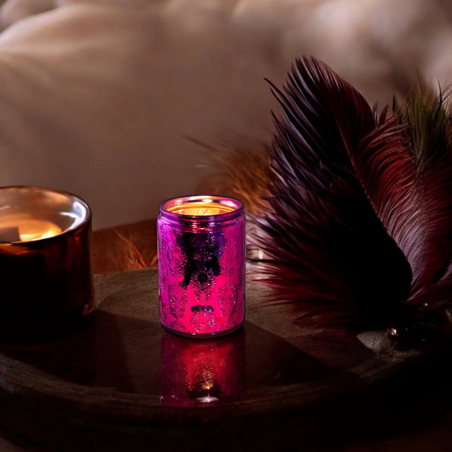 Macaw Feather Jar Scented Candle: Velvet Rose